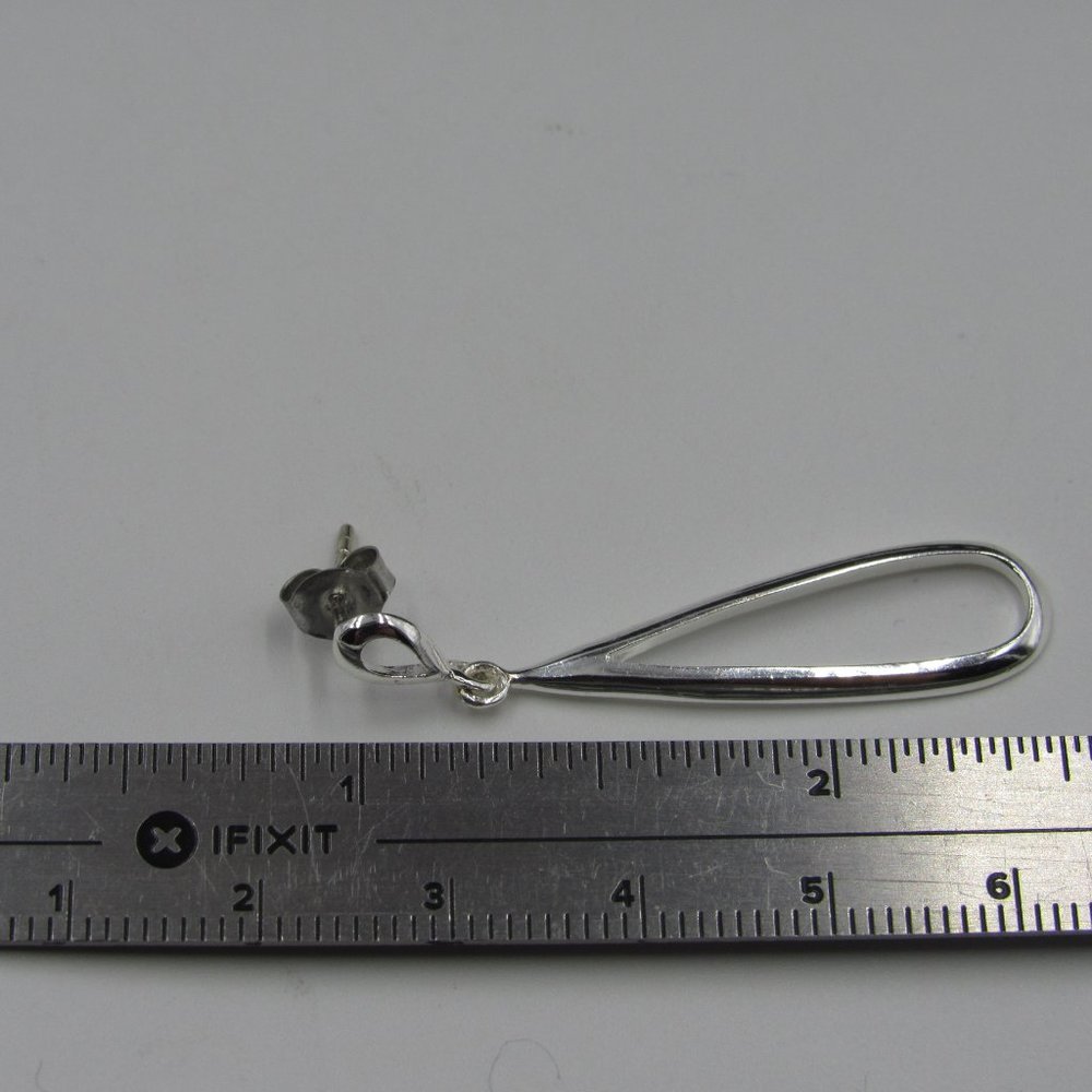 Sterling Unique Stylish Long Dangle Earrings - image 4